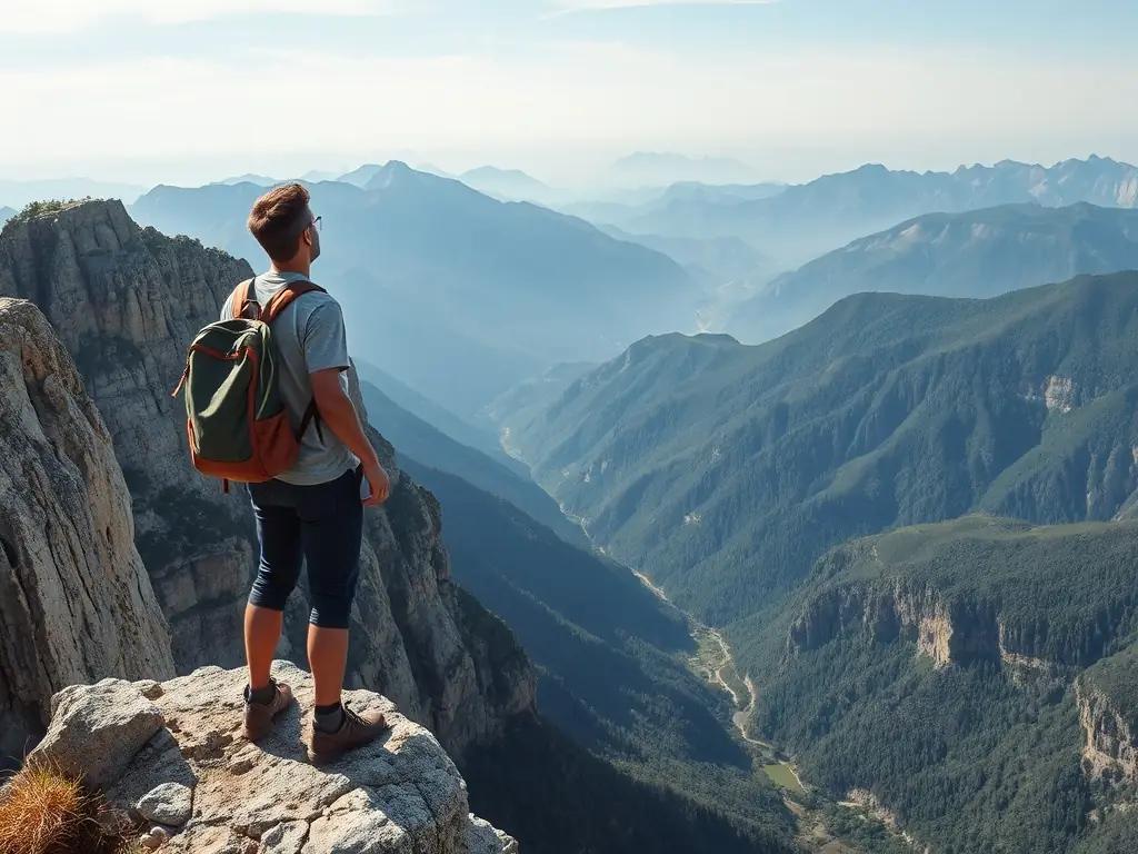 An image of a traveler enjoying a scenic view, symbolizing the freedom and security provided by Key Agency's travel insurance.