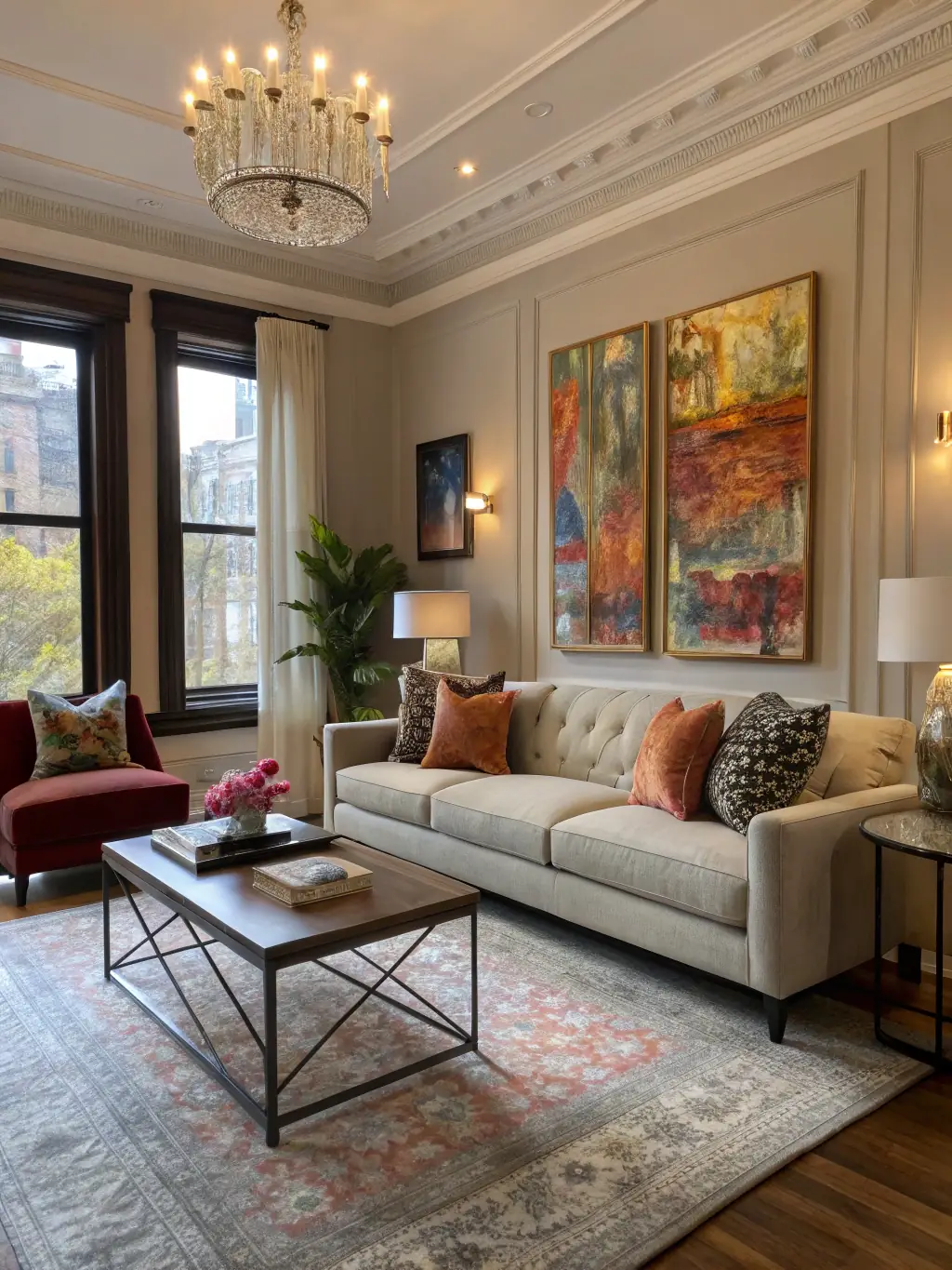 A valuable collection of art inside a home, representing high-value item insurance.